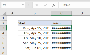 Excel ##### error example Excel ##### error example