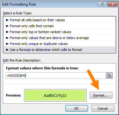 Set formatting options Set formatting options