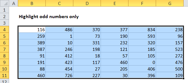 Select the cells to format Select the cells to format