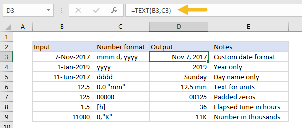 Applying number formats with the TEXT function Applying number formats with the TEXT function