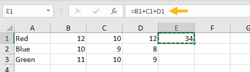 Formula in E1 copied to clipboard Formula in E1 copied to clipboard