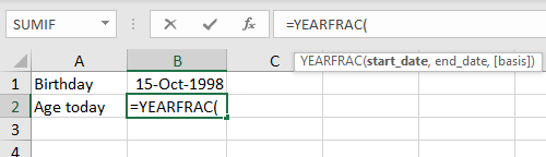 YEARFRAC will calculate years with a start date and end date YEARFRAC will calculate years with a start date and end date