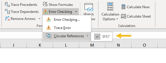Show circular references in error checking menu Show circular references in error checking menu