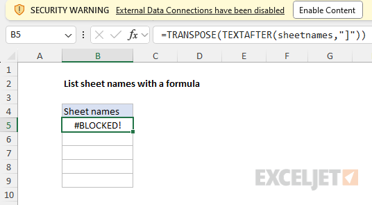 Excel #CALC error example Excel #CALC error example