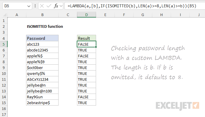 ISOMITTED function example ISOMITTED function example