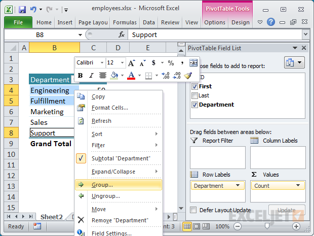 Starting to group manually Starting to group manually