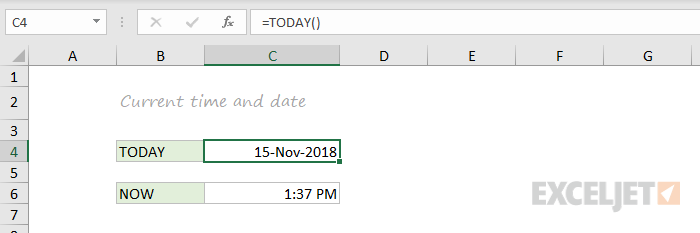 NOW and TODAY functions NOW and TODAY functions