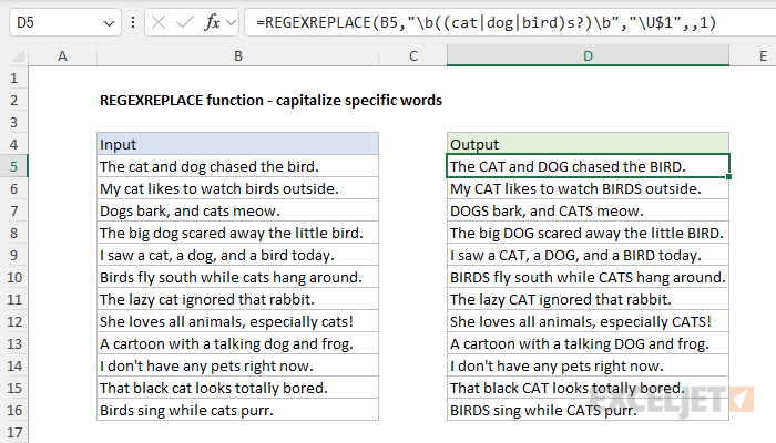 REGEXREPLACE function example REGEXREPLACE function example