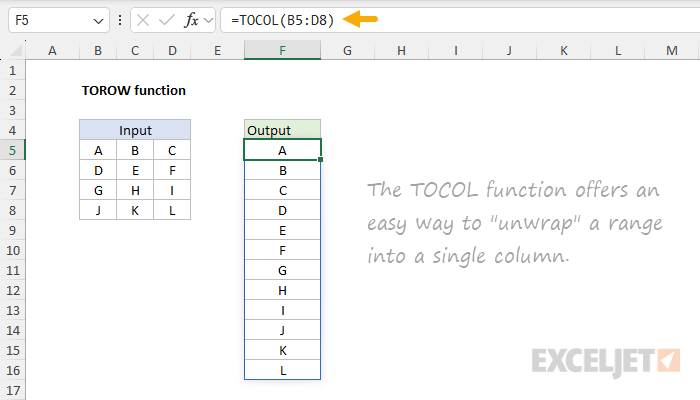 TOCOL function example TOCOL function example