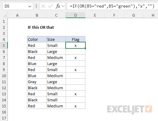 Using the OR function to flag specific rows Using the OR function to flag specific rows