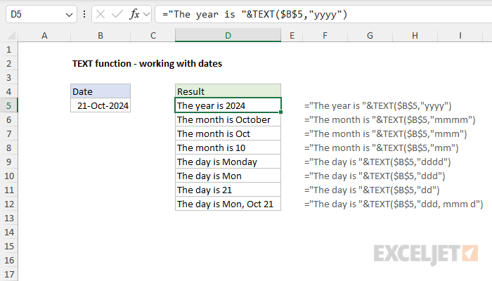TEXT function date example TEXT function date example