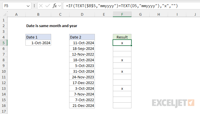 Example of the TEXT function in another formula Example of the TEXT function in another formula