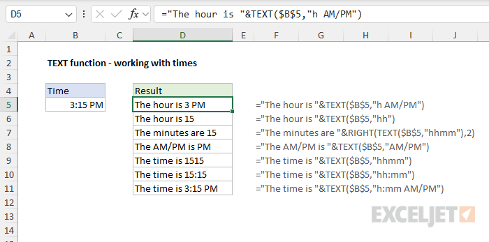 TEXT function time example TEXT function time example